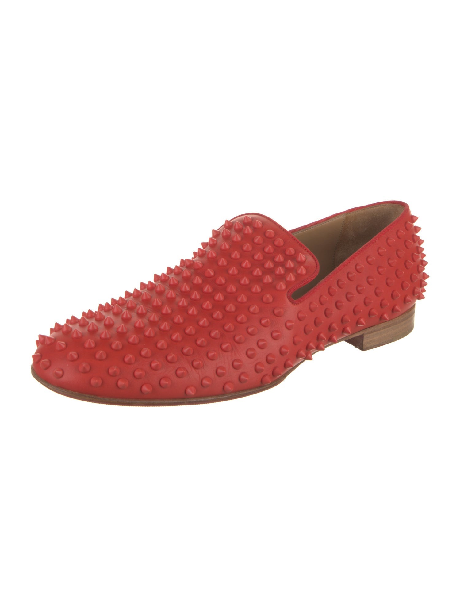 Christian Louboutin Spike Accents Leather Loafers